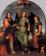 Andrea del Sarto Tobias and the Angel with St Leonard and Donor oil painting reproduction